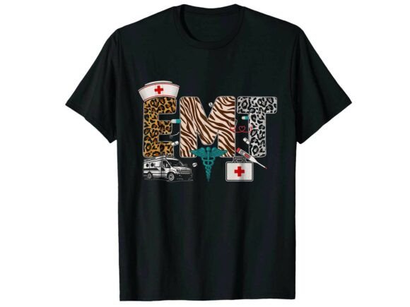 Review: Leopard Print EMT Paramedic T-Shirt Design
